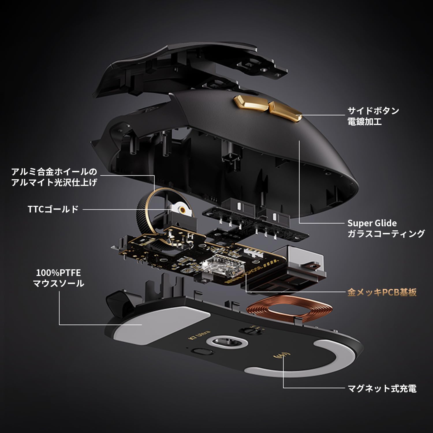 Amazon | MCHOSE K7 Ultra ゲーミングマウス ワイヤレス 8Kドングル